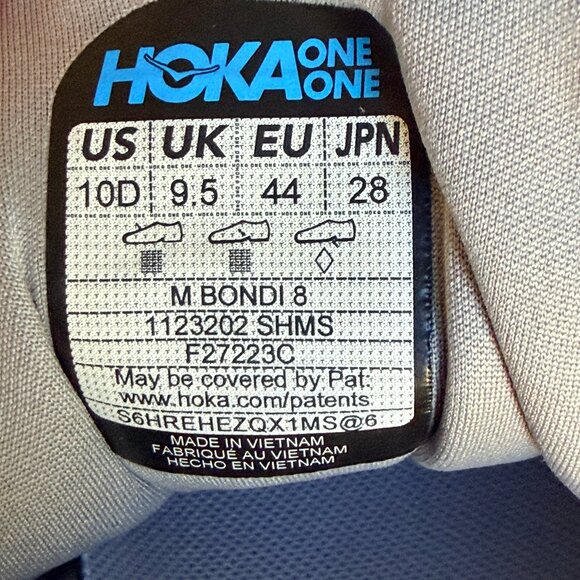 HOKA Men's Gray Bondi 8 Shoes 9.5 - Picture 12 of 17